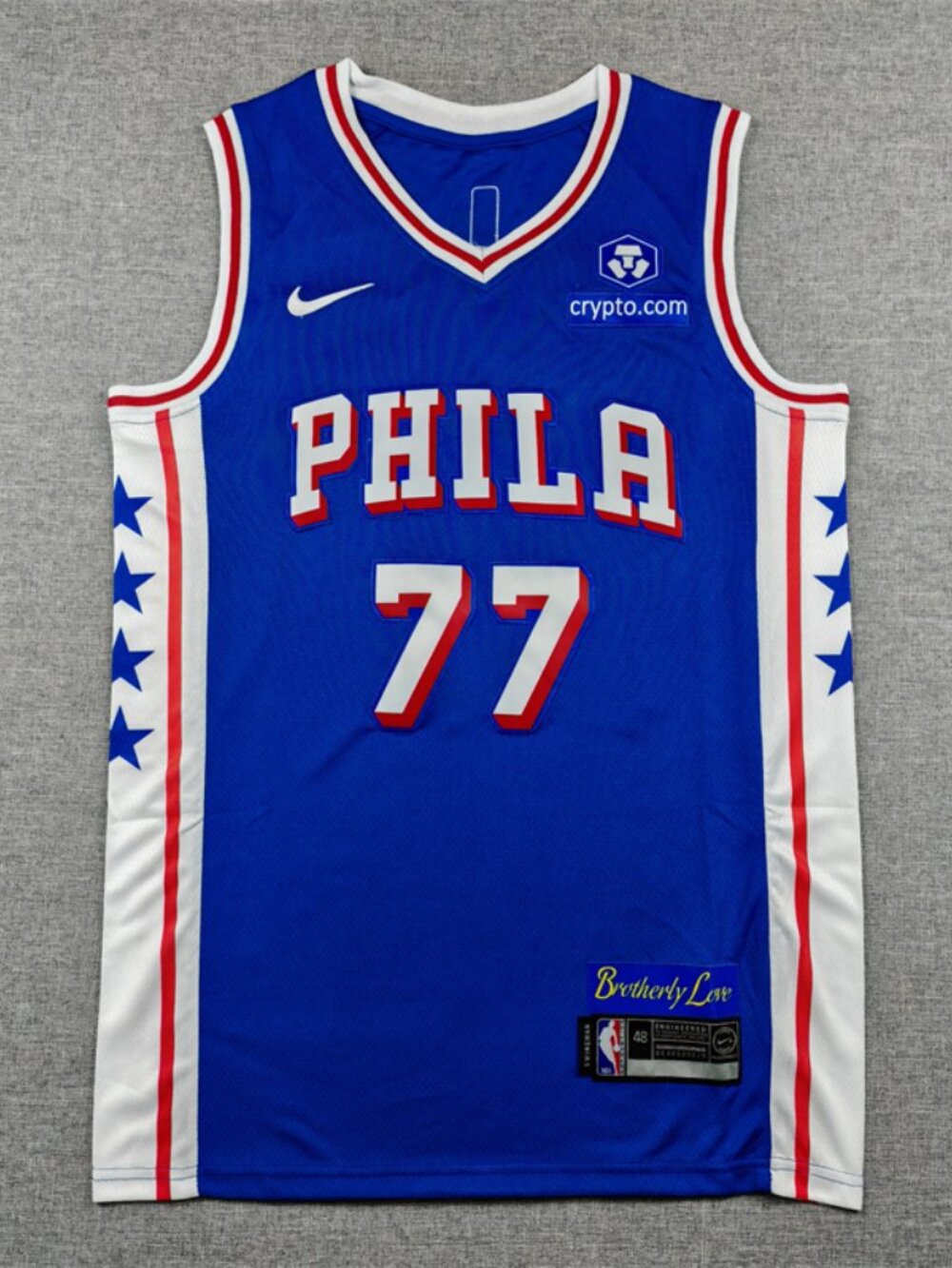 Phila "Brotherly Love" Style Basketball Jersey - Royal Blue #77
